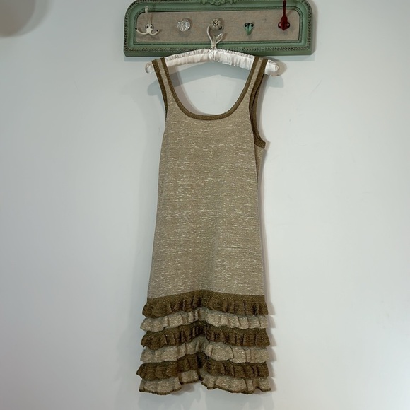 Vintage Diane Von Furstenberg knit metallic ruffle hem mini tank dress small - Picture 6 of 6